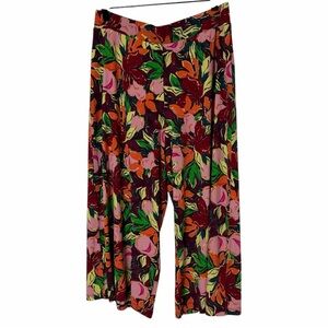 Anthony Original Floral Wide Leg Cropped Pants Size Small NWT